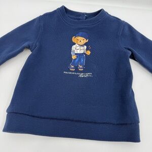 Ralph Lauren Sweatshirt Toddler 18M Blue Bear Fleece Pullover